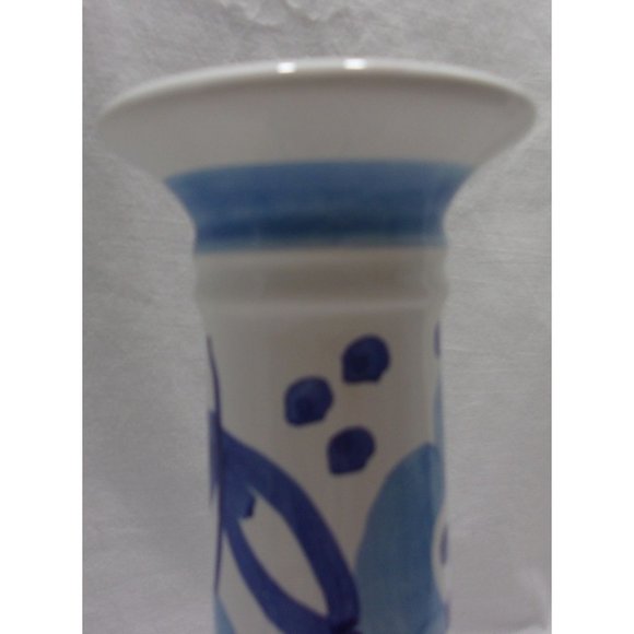 Pair of Bellini Italy Pretty Blue/White Candlesticks Candle Holders 8" - Picture 8 of 10